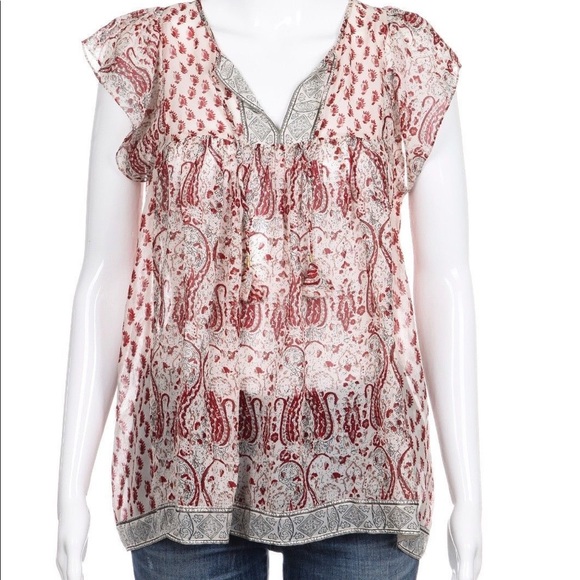 Ulla Johnson Georgette Nimes Silk Blouse - Picture 2 of 5